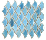 Fish Scale Sky Glossy Porcelain Mosaic Tile-Porcelain Mosaic-American Tile Depot