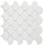 Fish Scale Thassos Polished Marble Mosaic Tile-Marble Mosaic-American Tile Depot