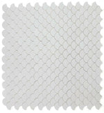 Fish Scale Thassos Polished Marble Mosaic Tile-Marble Mosaic-American Tile Depot