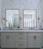 Fish Scale Dusk Polished Marble Mosaic Tile