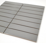 Gio Gray Glossy 1.25" X 6" Stacked Linear Porcelain Mosaic Tile