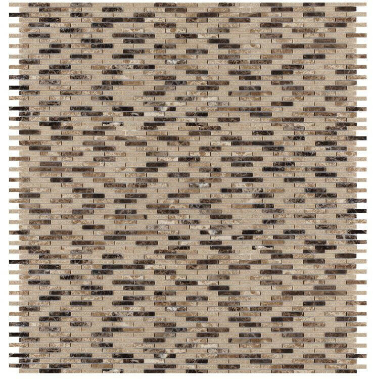 Garnet Linear Cappuccino Mosaic Wall Tile-Mixed Mosaic-American Tile Depot