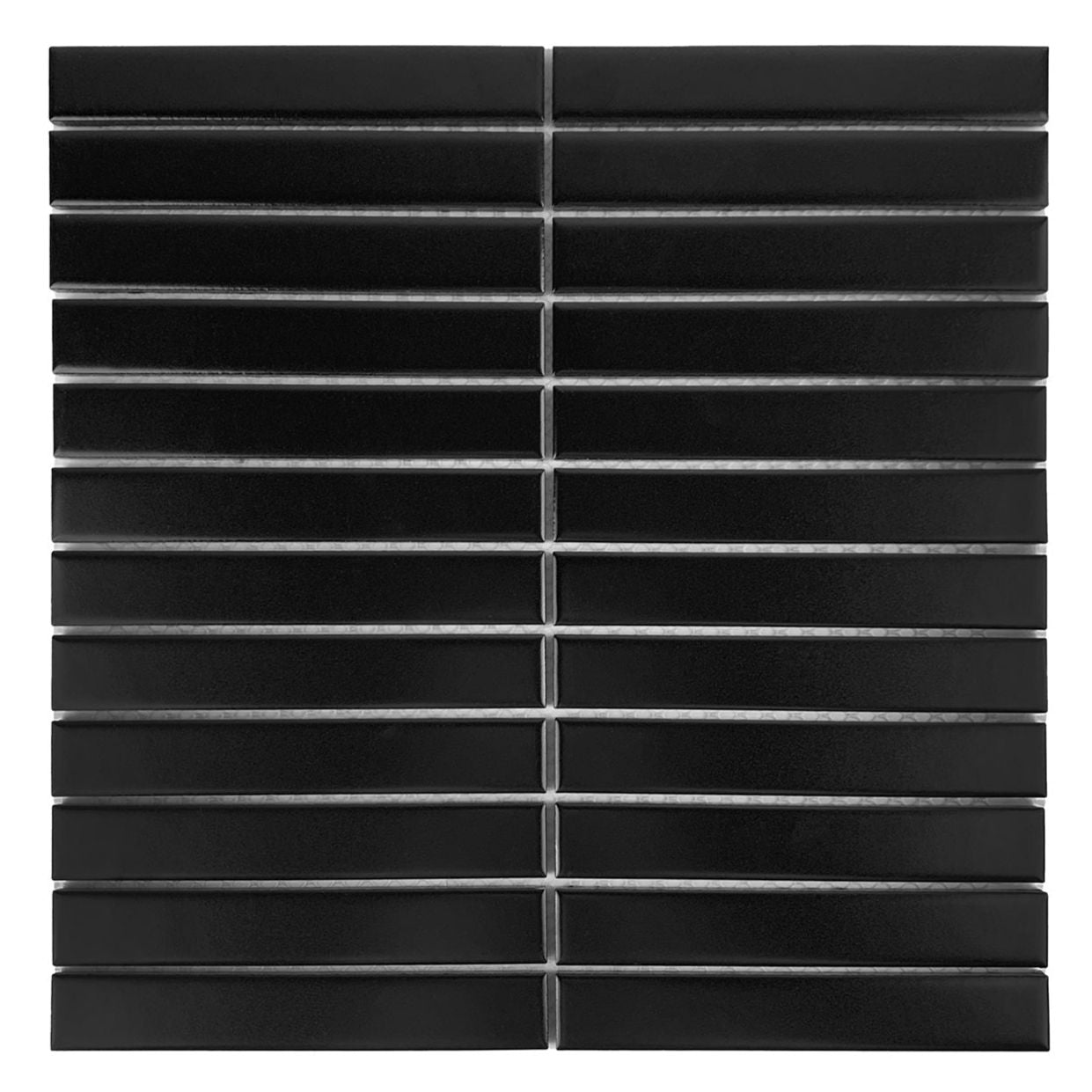 Gio Black Matte 1" X 6" Stacked Linear Porcelain Mosaic Tile-Porcelain Mosaic-American Tile Depot