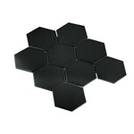 Gio Black Matte 4" Hexagon Porcelain Mosaic Tile-Porcelain Mosaic-American Tile Depot