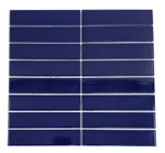 Gio Cobalt Blue Glossy 1.25" X 6" Stacked Linear Porcelain Mosaic Tile-Porcelain Mosaic-American Tile Depot