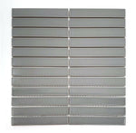 Gio Gray Glossy 1" X 6" Stacked Linear Porcelain Mosaic Tile-Porcelain Mosaic-American Tile Depot