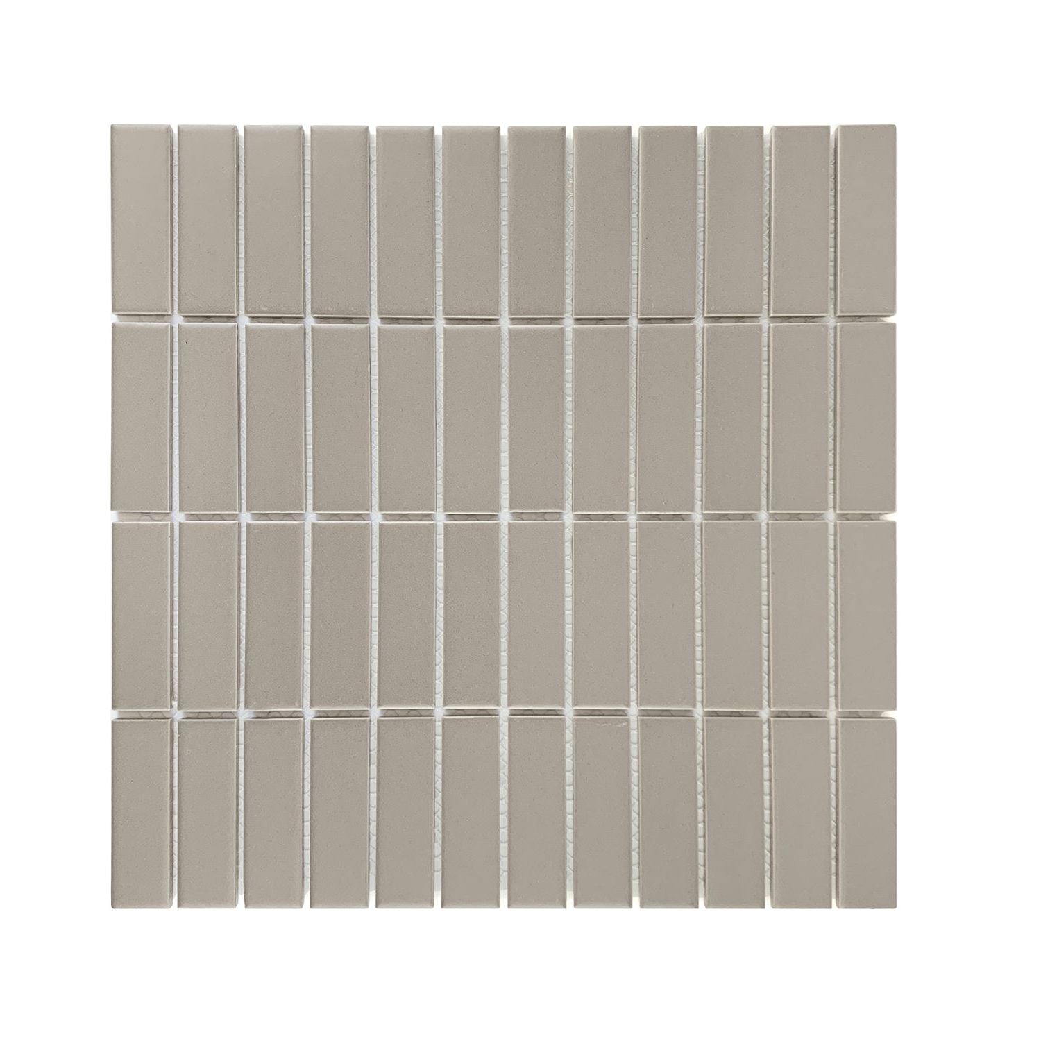 Gio Taupe Matte 1" X 3" Stacked Linear Porcelain Mosaic Tile-Porcelain Mosaic-American Tile Depot