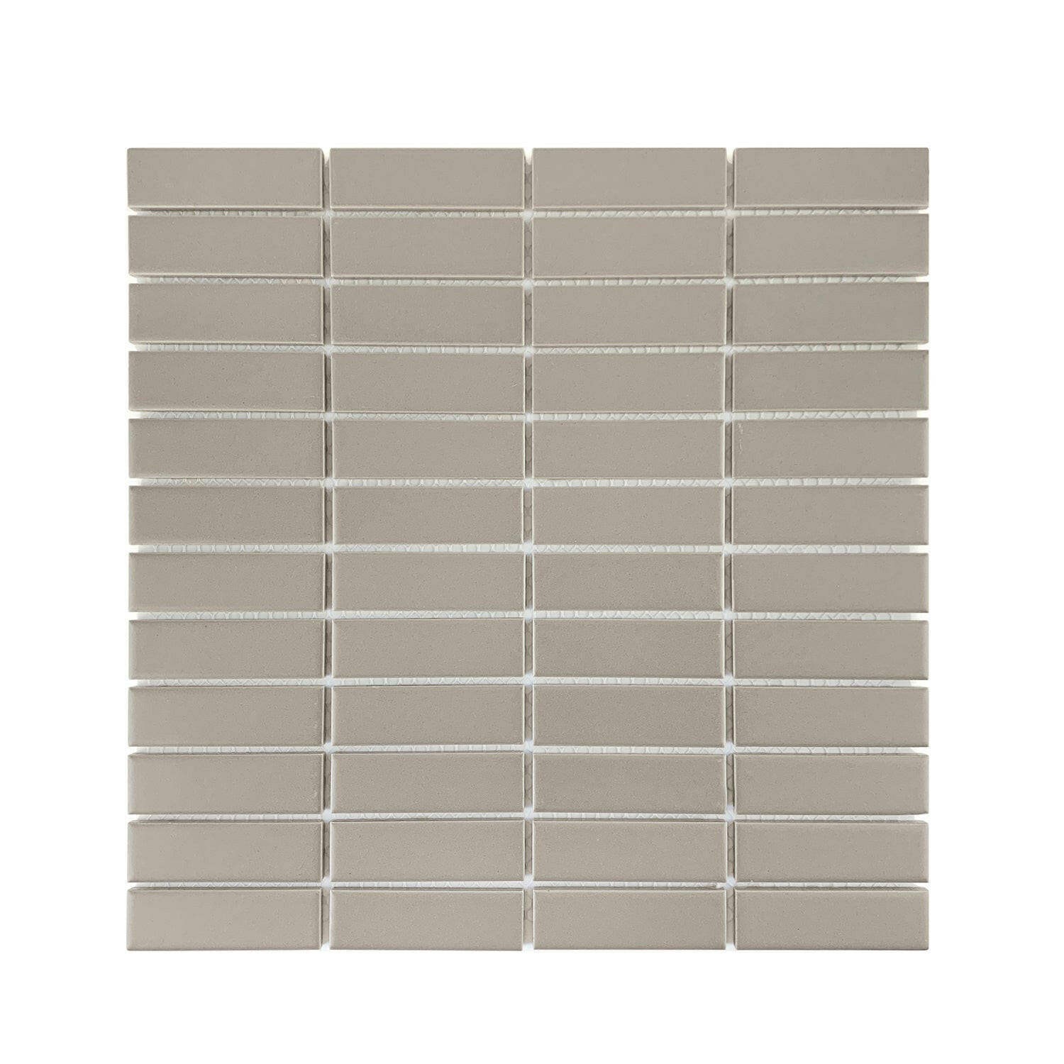 Gio Taupe Matte 1" X 3" Stacked Linear Porcelain Mosaic Tile-Porcelain Mosaic-American Tile Depot