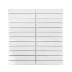 Gio White Glossy 1" X 6" Stacked Linear Porcelain Mosaic Tile-Porcelain Mosaic-American Tile Depot