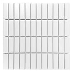 Gio White Matte 1" X 3" Stacked Linear Porcelain Mosaic Tile-Porcelain Mosaic-American Tile Depot