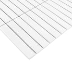 Gio White Matte 1" X 6" Stacked Linear Porcelain Mosaic Tile-Porcelain Mosaic-American Tile Depot