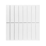 Gio White Matte 1.25" X 6" Stacked Linear Porcelain Mosaic Tile-Porcelain Mosaic-American Tile Depot