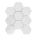 Gio White Matte 4" Hexagon Porcelain Mosaic Tile-Porcelain Mosaic-American Tile Depot