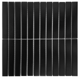 Gio Black Matte 1" X 6" Stacked Linear Porcelain Mosaic Tile