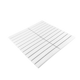 Gio White Glossy 1" X 6" Stacked Linear Porcelain Mosaic Tile