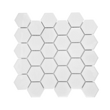 Gio White Glossy 2" Hexagon Porcelain Mosaic Tile