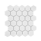 Gio White Glossy 2" Hexagon Porcelain Mosaic Tile