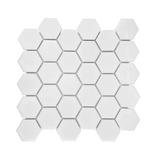 Gio White Glossy 2" Hexagon Porcelain Mosaic Tile