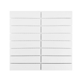 Gio White Glossy 1.25" X 6" Stacked Linear Porcelain Mosaic Tile