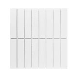 Gio White Glossy 1.25" X 6" Stacked Linear Porcelain Mosaic Tile