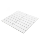 Gio White Matte 1.25" X 6" Stacked Linear Porcelain Mosaic Tile