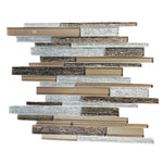 Gold & White Random Strip Mix Glass Mosaic Tile-Glass Mosaic-American Tile Depot