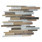 Gold & White Random Strip Mix Glass Mosaic Tile-Glass Mosaic-American Tile Depot