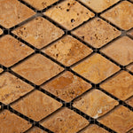 Gold / Yellow Travertine 1" Diamond Tumbled Mosaic Tile-Travertine Mosaic-American Tile Depot