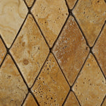 Gold / Yellow Travertine 2 X 4 Tumbled Diamond Mosaic Tile-Travertine Mosaic-American Tile Depot