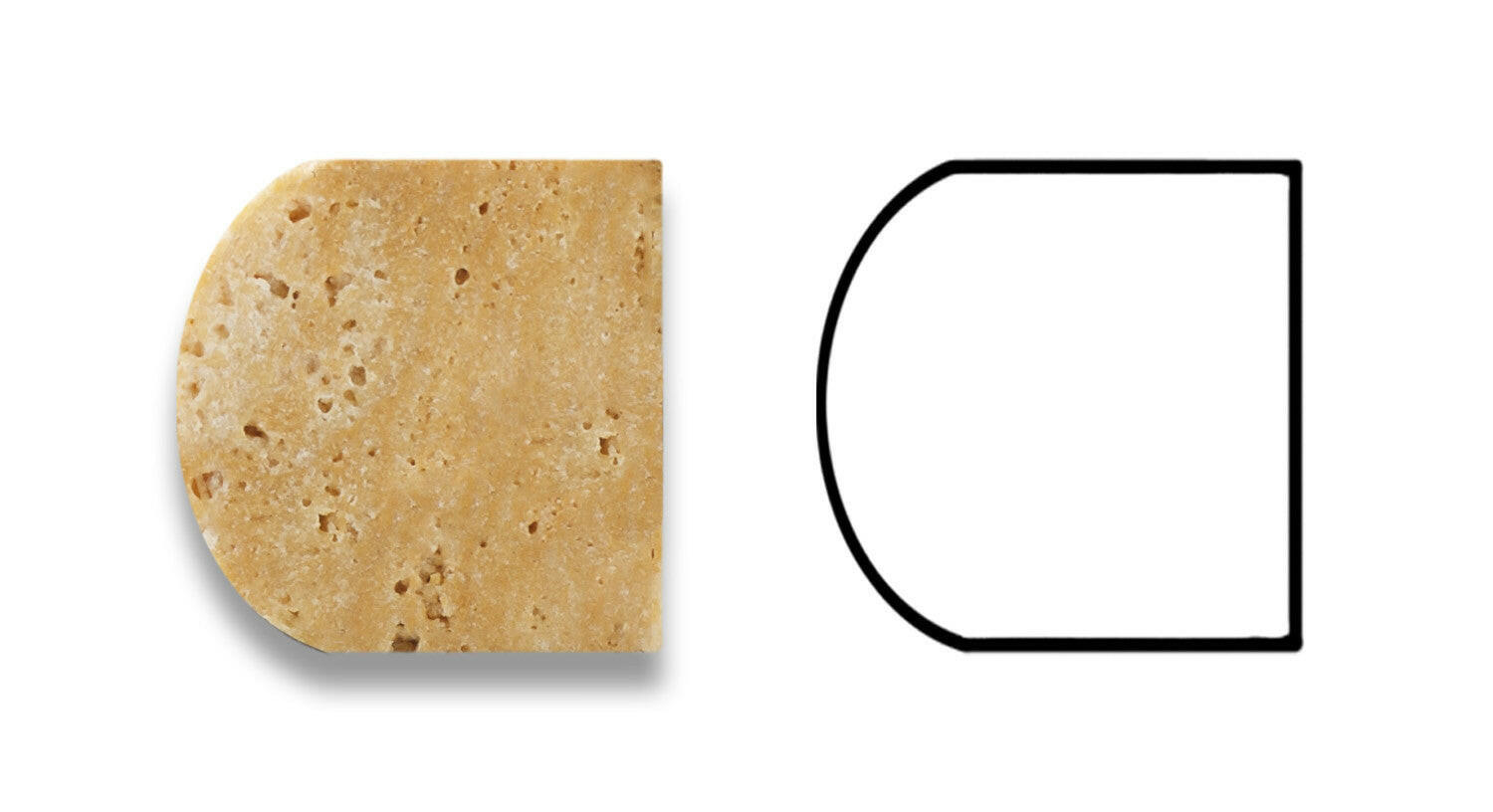 Gold / Yellow Travertine Honed 1 X 12 Dome Liner-Travertine Molding/Trim-American Tile Depot