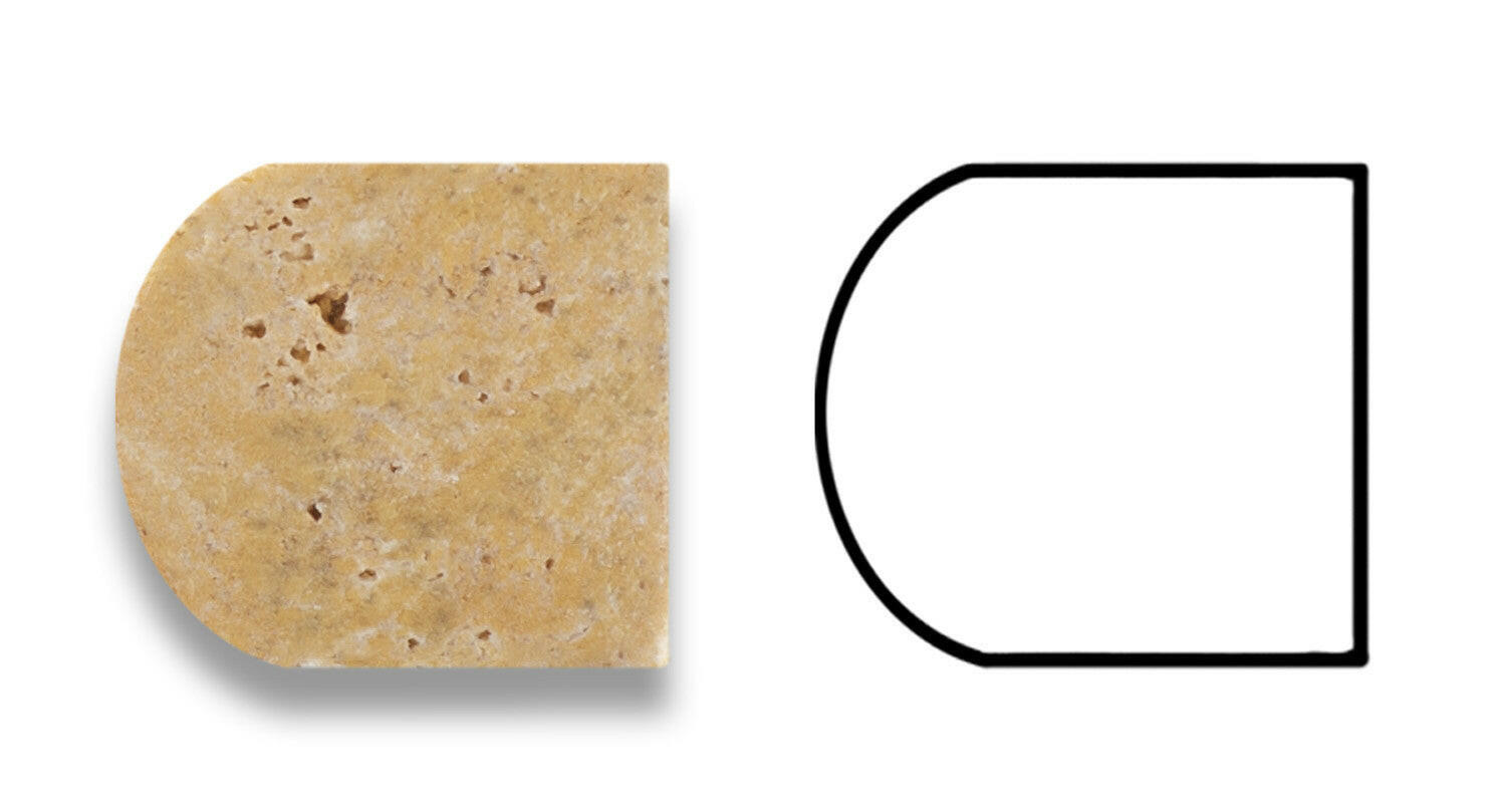 Gold / Yellow Travertine Honed 3/4 X 12 Bullnose Liner-Travertine Molding/Trim-American Tile Depot