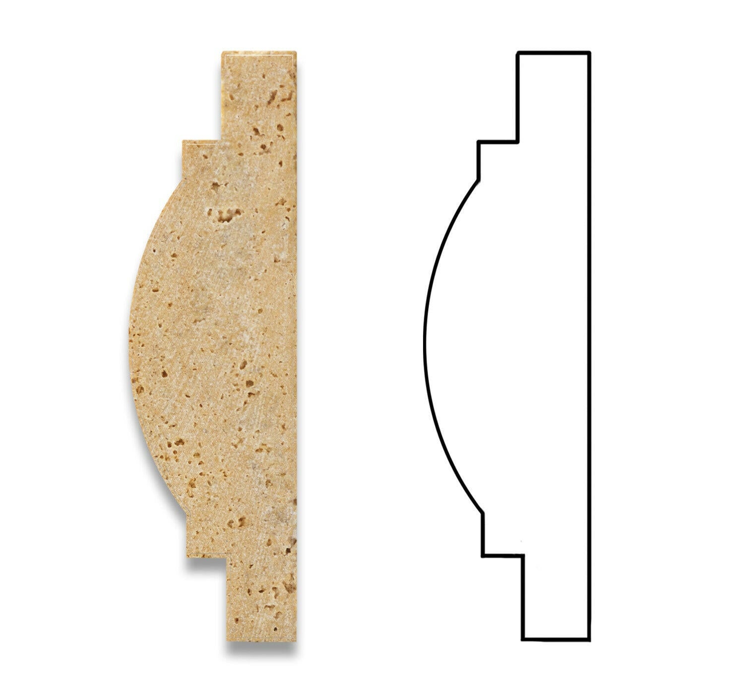 Gold / Yellow Travertine Honed Arch / Baldwin Trim Molding-Travertine Molding/Trim-American Tile Depot