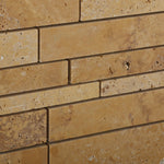 Gold / Yellow Travertine Honed Random Strip Mosaic Tile-Travertine Mosaic-American Tile Depot