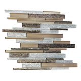 Gold & White Random Strip Mix Glass Mosaic Tile