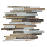 Gold & White Random Strip Mix Glass Mosaic Tile