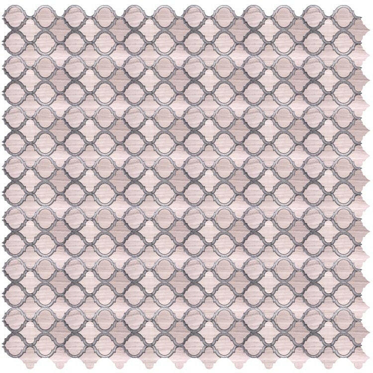 Grace Crystal Grey Arabesque Waterjet Mosaic Wall Tile-Mixed Mosaic-American Tile Depot