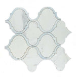 Grace Precious Blue Arabesque Waterjet Mosaic Wall Tile-Marble Mosaic-American Tile Depot