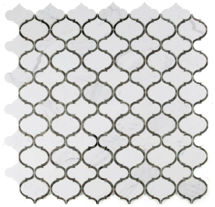 Grace Precious Mirror Arabesque Waterjet Mosaic Wall Tile-Mixed Mosaic-American Tile Depot