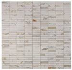 Groove Calacatta Polished Linear Marble Mosaic Tile-Marble Mosaic-American Tile Depot