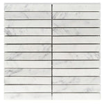 Groove Carrara Honed Linear Marble Mosaic Tile-Marble Mosaic-American Tile Depot