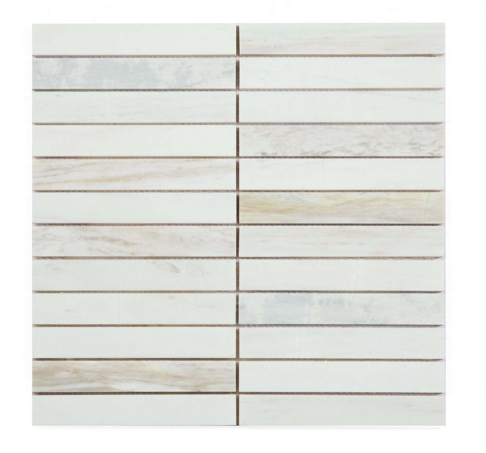 Groove Eura Wood Honed Linear Marble Mosaic Tile-Marble Mosaic-American Tile Depot