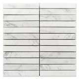 Groove Carrara Honed Linear Marble Mosaic Tile