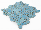 Venus Noon Jewel Blue Pebble Porcelain Mosaic Tile-Porcelain Mosaic-American Tile Depot