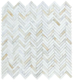 Herringbone Calacatta Gold Honed Marble Mosaic Tile-Marble Mosaic-American Tile Depot