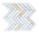 Herringbone Calacatta Gold Honed Marble Mosaic Tile-Marble Mosaic-American Tile Depot