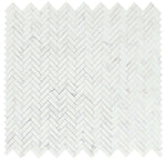 Herringbone Calacatta White Honed Marble Mosaic Tile-Marble Mosaic-American Tile Depot