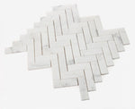 Herringbone Calacatta White Honed Marble Mosaic Tile-Marble Mosaic-American Tile Depot