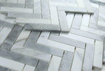 Herringbone City Grey Polished Marble Mosaic Tile-Marble Mosaic-American Tile Depot