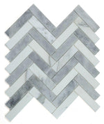 Herringbone City Grey Polished Marble Mosaic Tile-Marble Mosaic-American Tile Depot