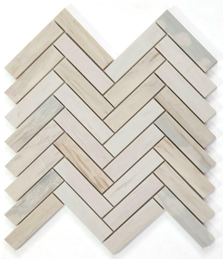 Herringbone Eurasian Polished Marble Mosaic Tile-Marble Mosaic-American Tile Depot